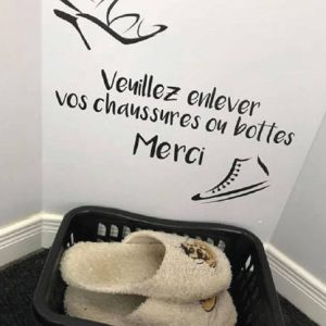 Autocollant mural – veuillez enlever vos chaussures ou bottes