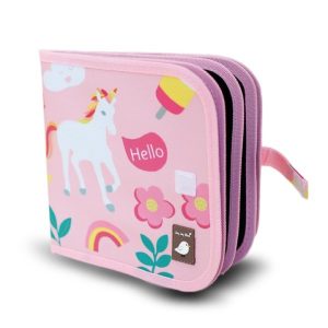 Cahier ardoise effaçable : licornes (20x20cm)