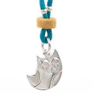 Ensemble collier + boucles hibou (bleu/rose)