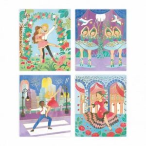 Les ateliers du calme : 4 tableaux dorés peinture aquarelle – danseuses