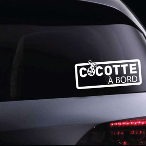 Autocollant voiture – cocotte à bord – coccinelle, hibou, singe
