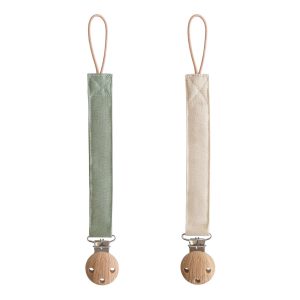 Lot de 2 Attaches tétines – Olive / Shifting Sand