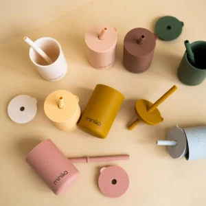 Minika | Verre à paille et couvercle en silicone