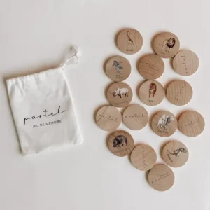 PastelLudiqueJeudememoireenbois_Animauxdelasavane.jpgv1709428992 Pastel ludique | Jeu de mémoire en bois - Animaux de la savane