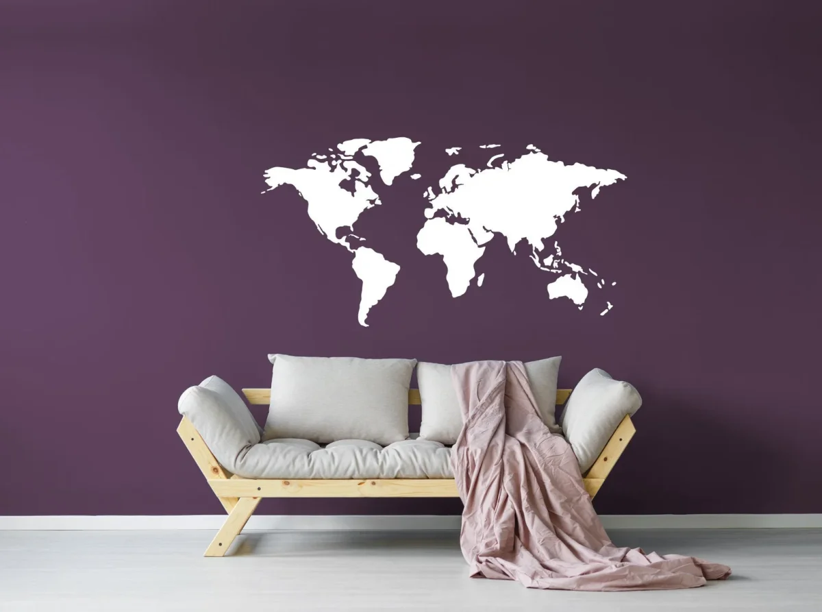 Autocollant mural – carte du monde