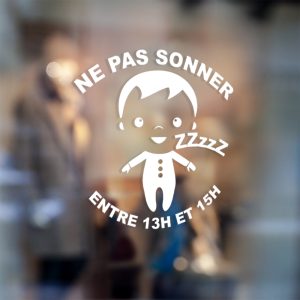 Autocollant porte – ne pas sonner, enfant fait dodo