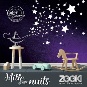 Autocollant mural – Lampe magique et étoiles